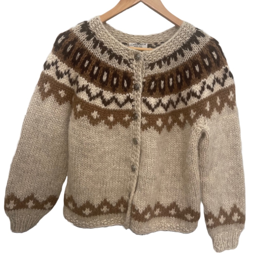 Hand Knit 100% Icelandic Wool Cardigan